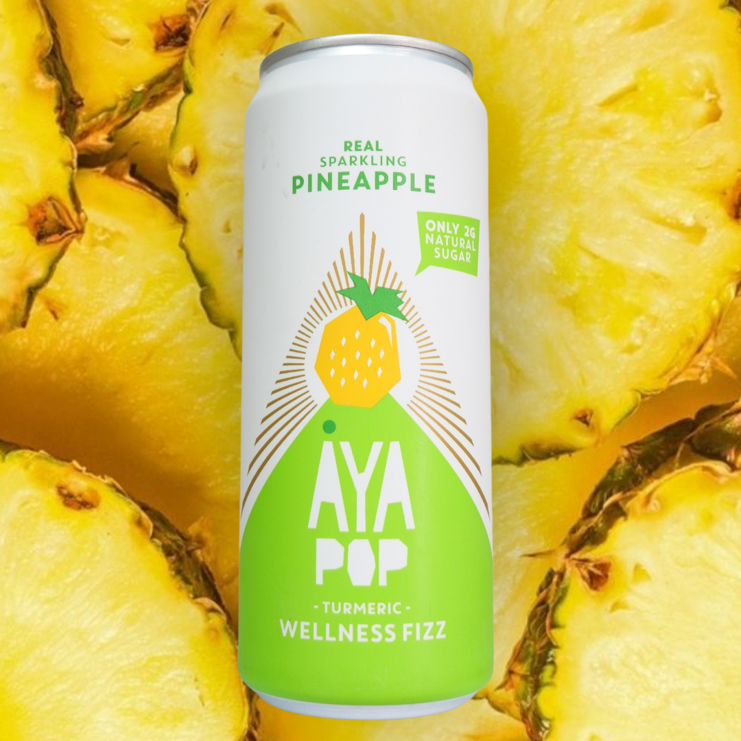 AYAPOP Sparkling Turmeric Wellness Fizz Pineapple 330ml