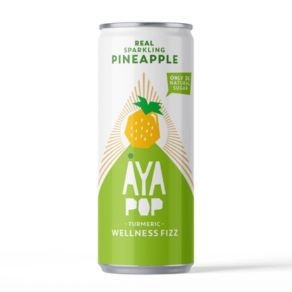 AYAPOP Sparkling Turmeric Wellness Fizz Pineapple 330ml