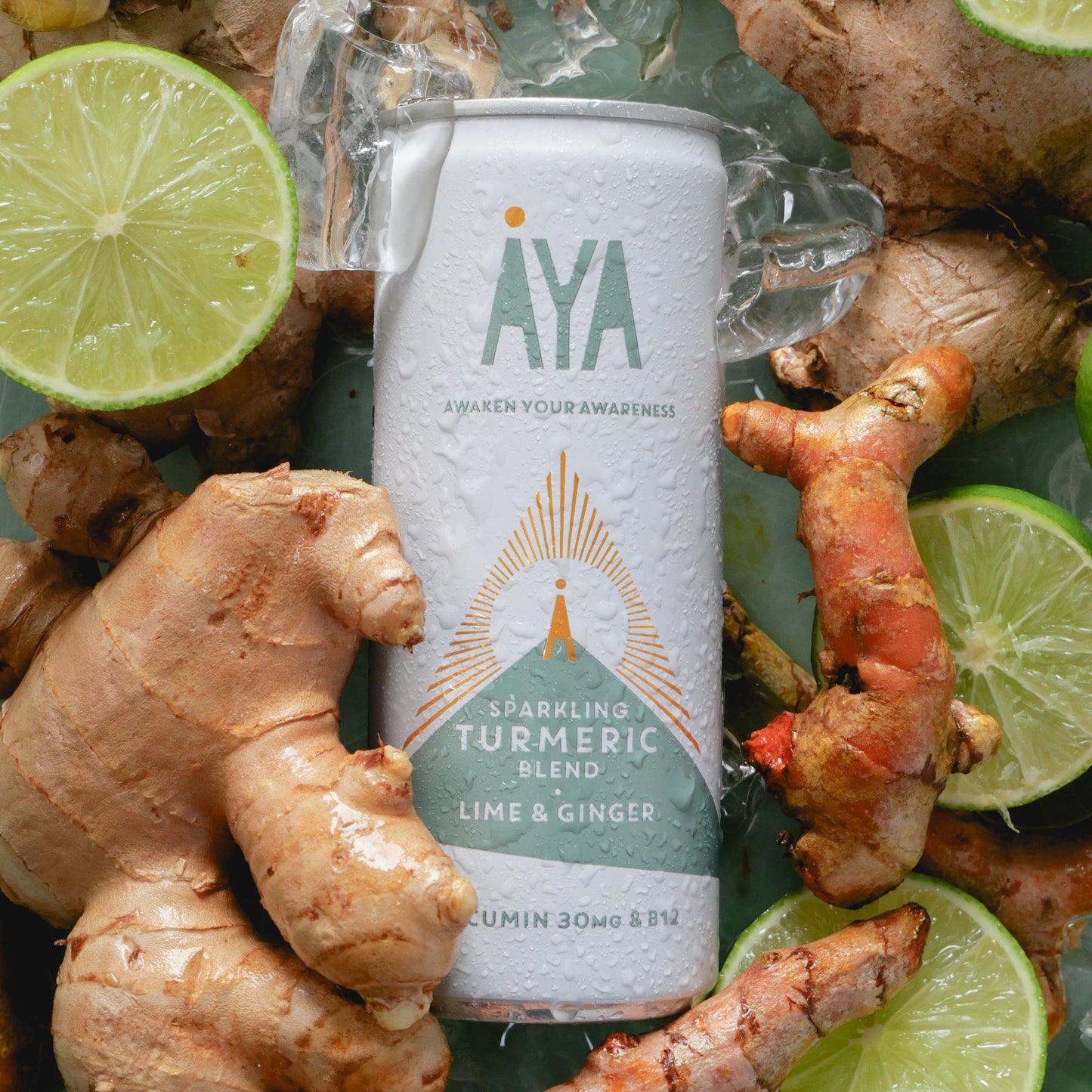 AYA Sparkling Turmeric Wellness Blend Lime & Ginger 250ml